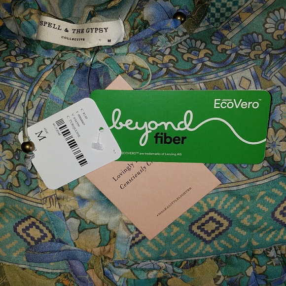 New spell x free people turquoise amethyst gown M - Picture 9 of 16